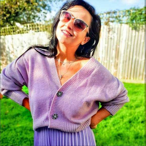 h&m lilac cardigan